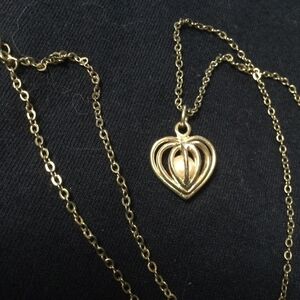 Caged Gold Heart Pendant Necklace